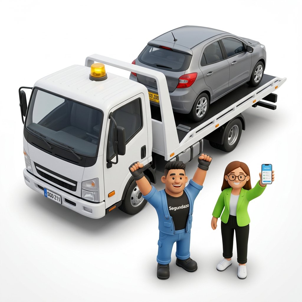 Grúas Bogotá servicio de asistencia vial 24 horas para carro y moto con Segundazo