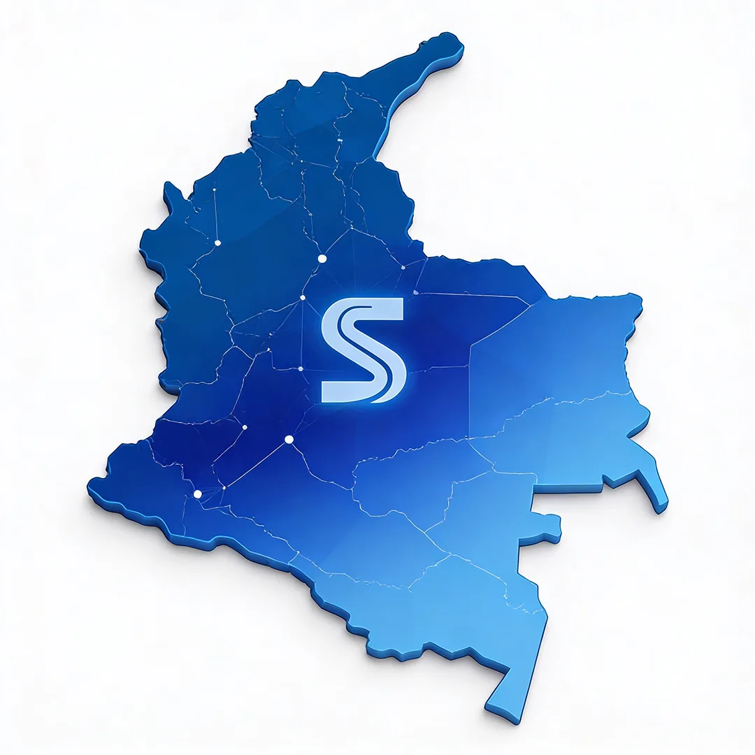 Mapa de Colombia con cobertura de Segundazo para compraventa de carros y motos