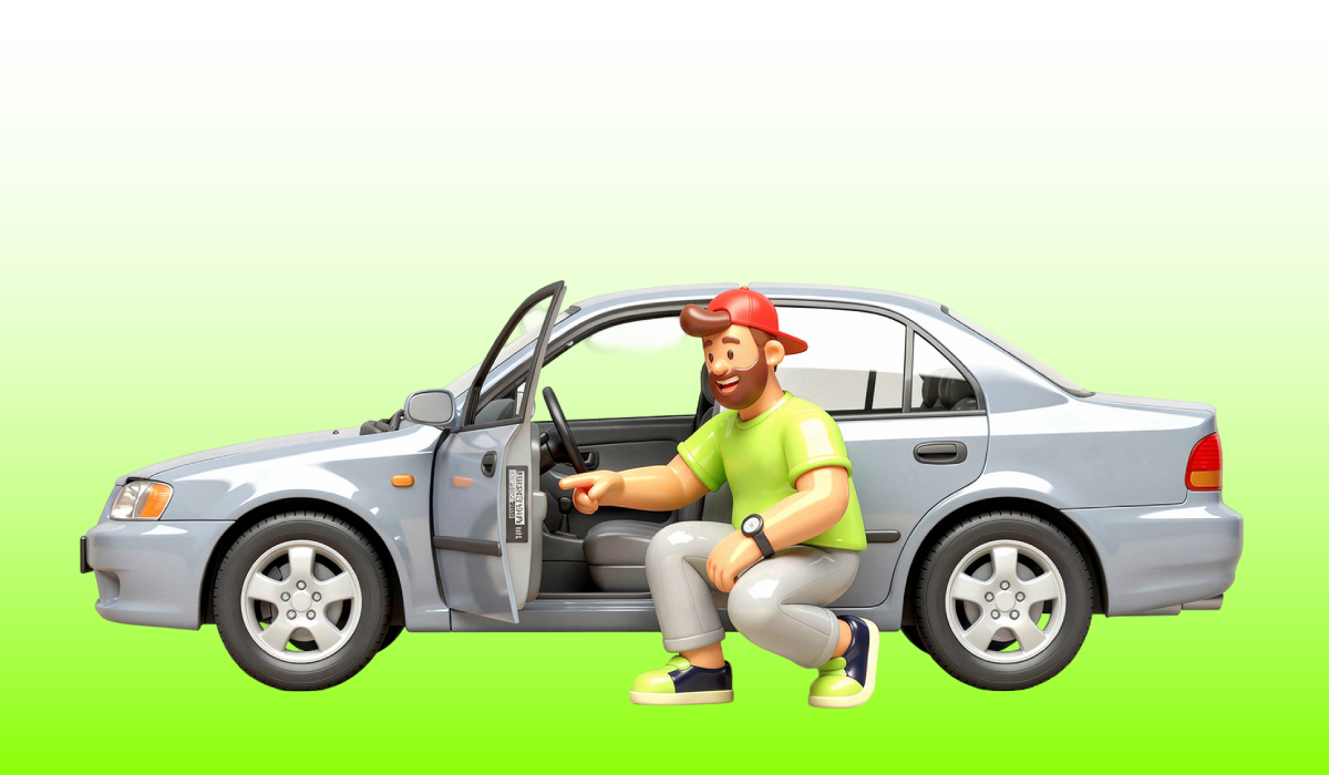 Comprador revisando las improntas de un carro usado antes de comprar para evitar un clonado
