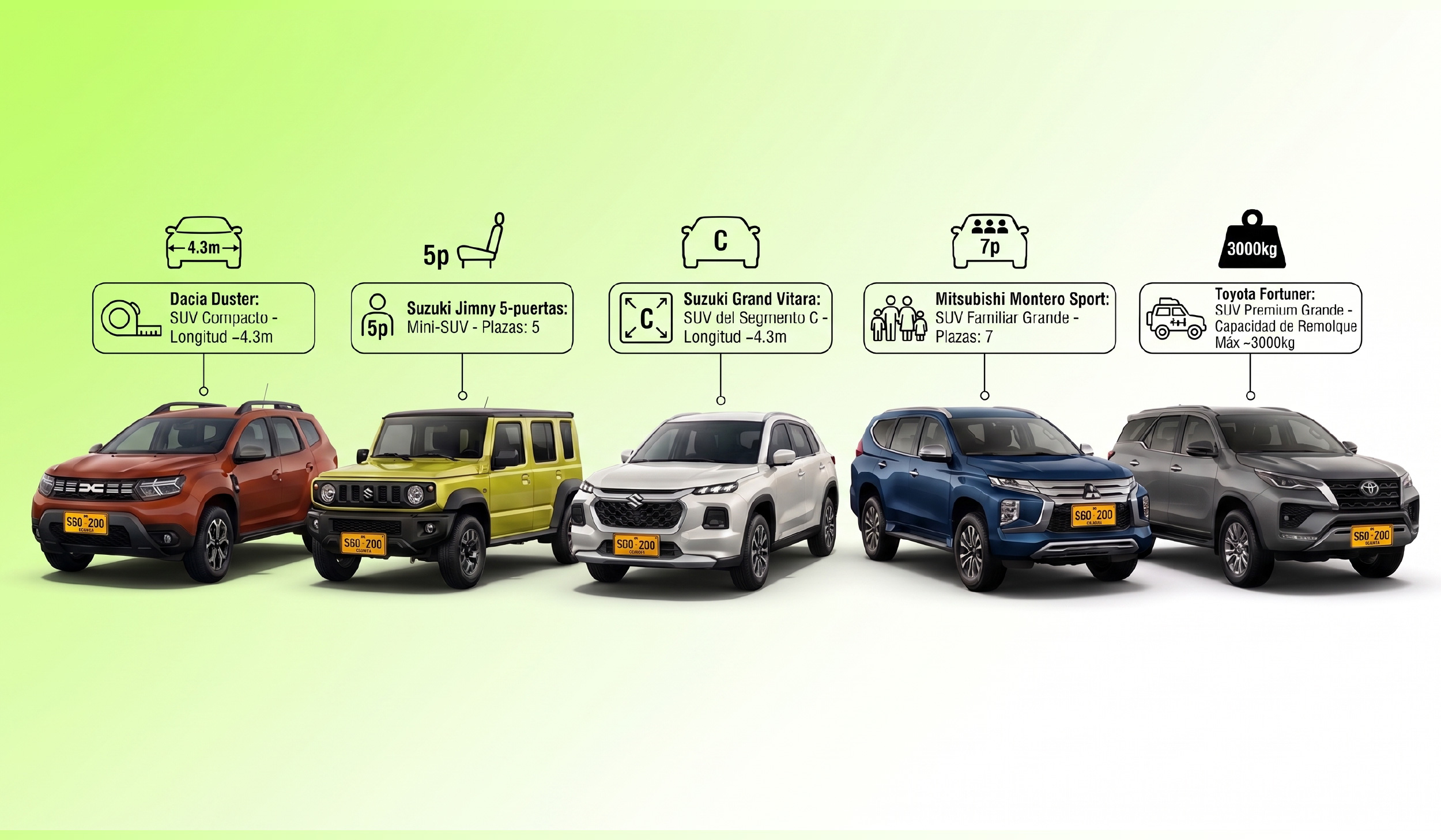 Comparativa de camionetas 4x4 usadas en Colombia según uso y segmento.