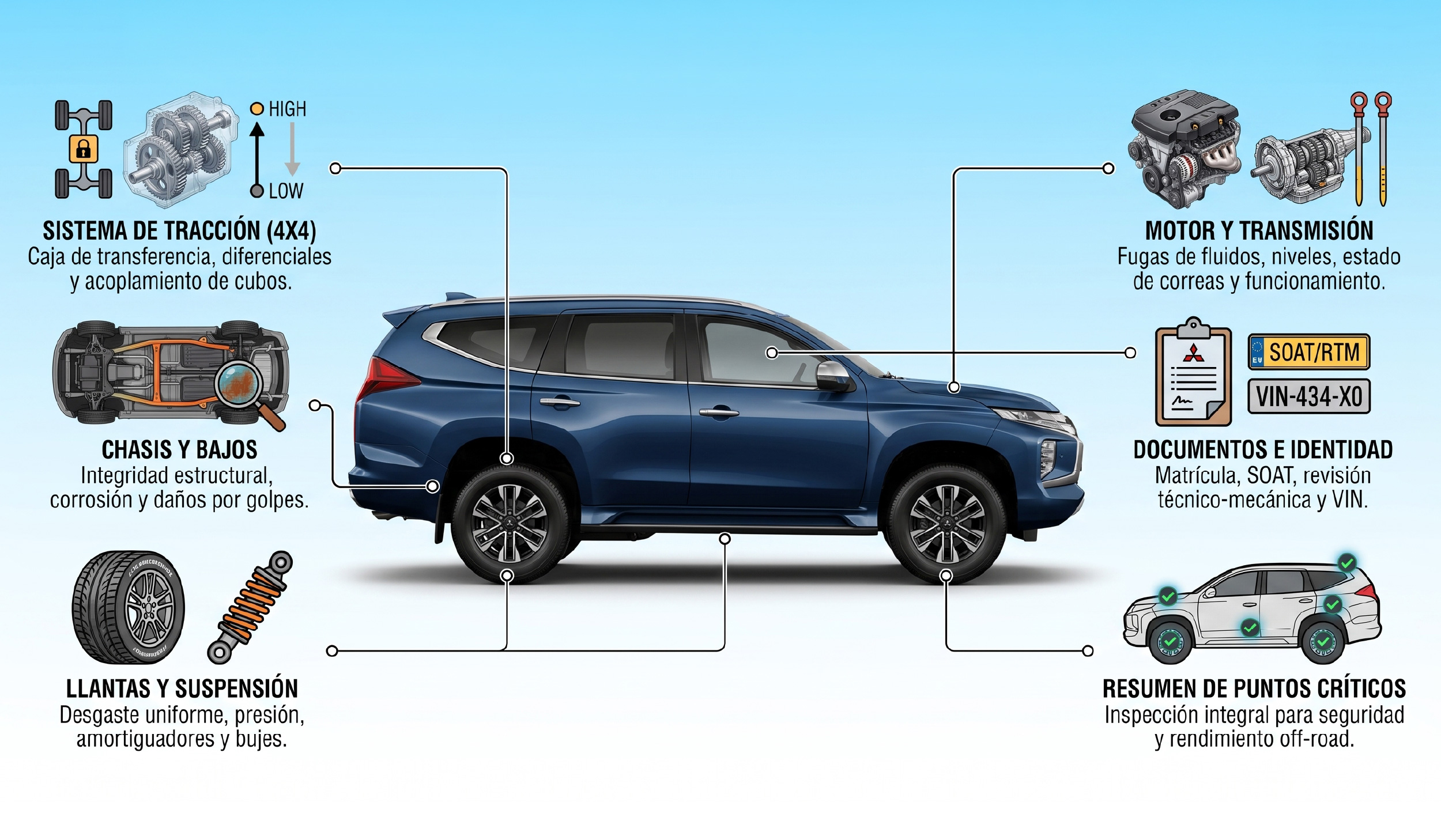 Qué revisar en una camioneta 4x4 usada antes de comprarla en Colombia.